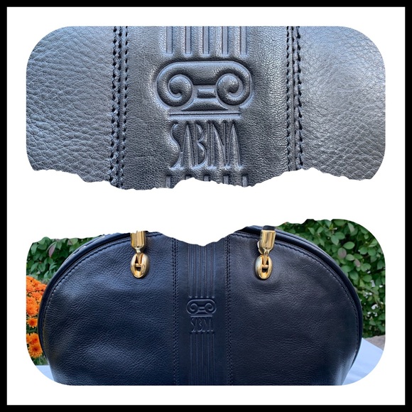 Sabina Black Leather Vintage Handbag - Picture 1 of 8